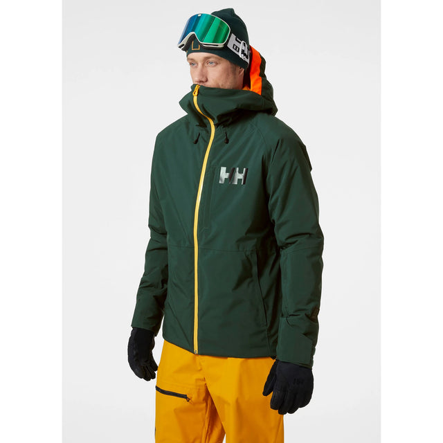 Helly Hansen Men's Powderface / Sogn Skisæt Herre - Darkest Spruce / Neon Orange -