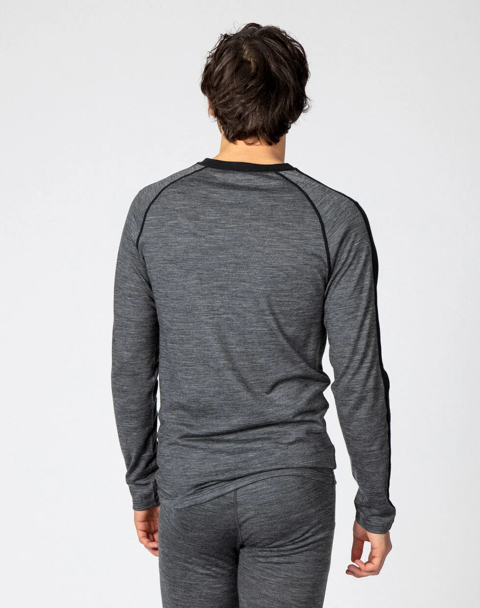 Bula Retro Wool Crew Skiundertrøje Herre - Black Melange -