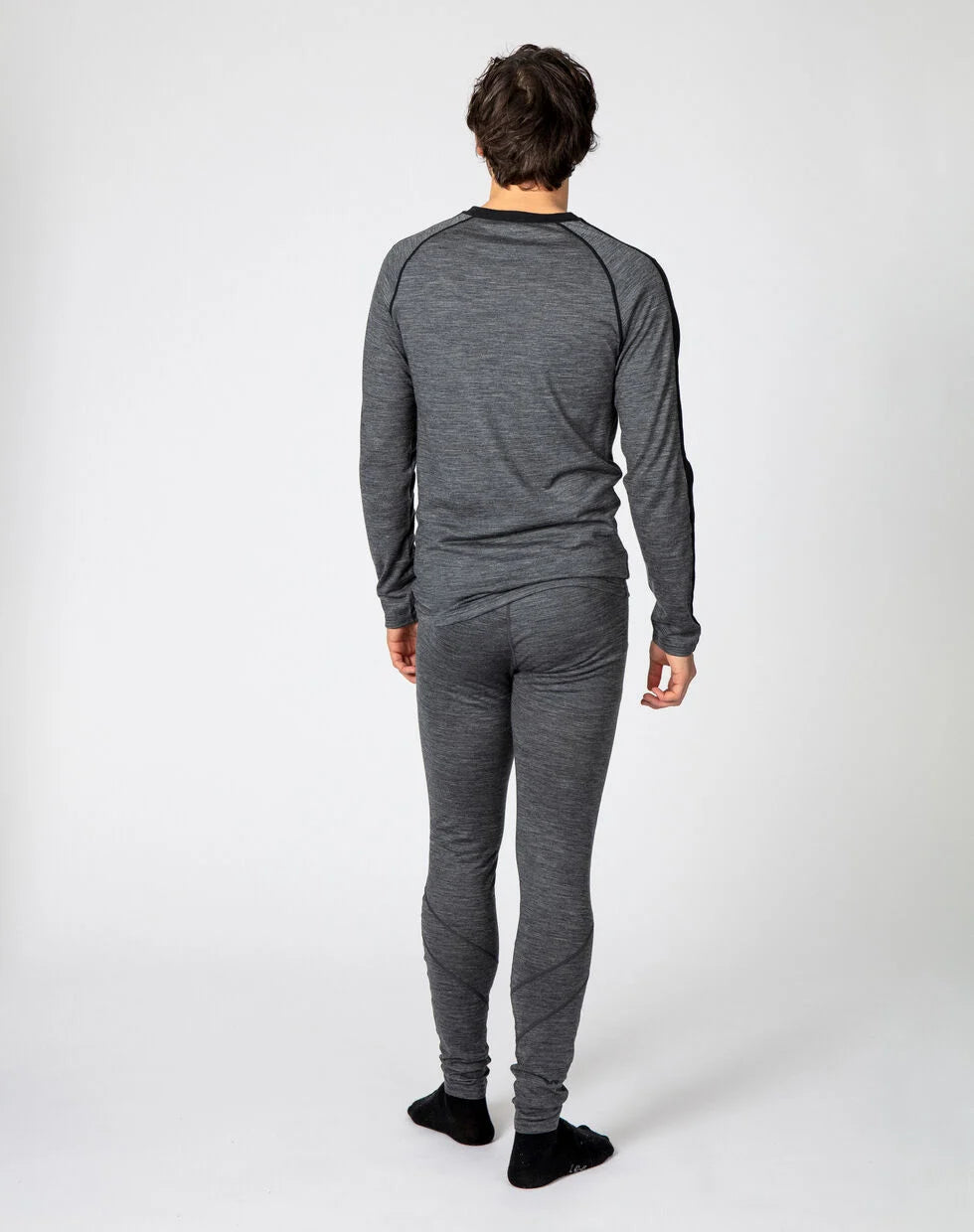 Bula Retro Wool Crew Skiundertrøje Herre - Black Melange -