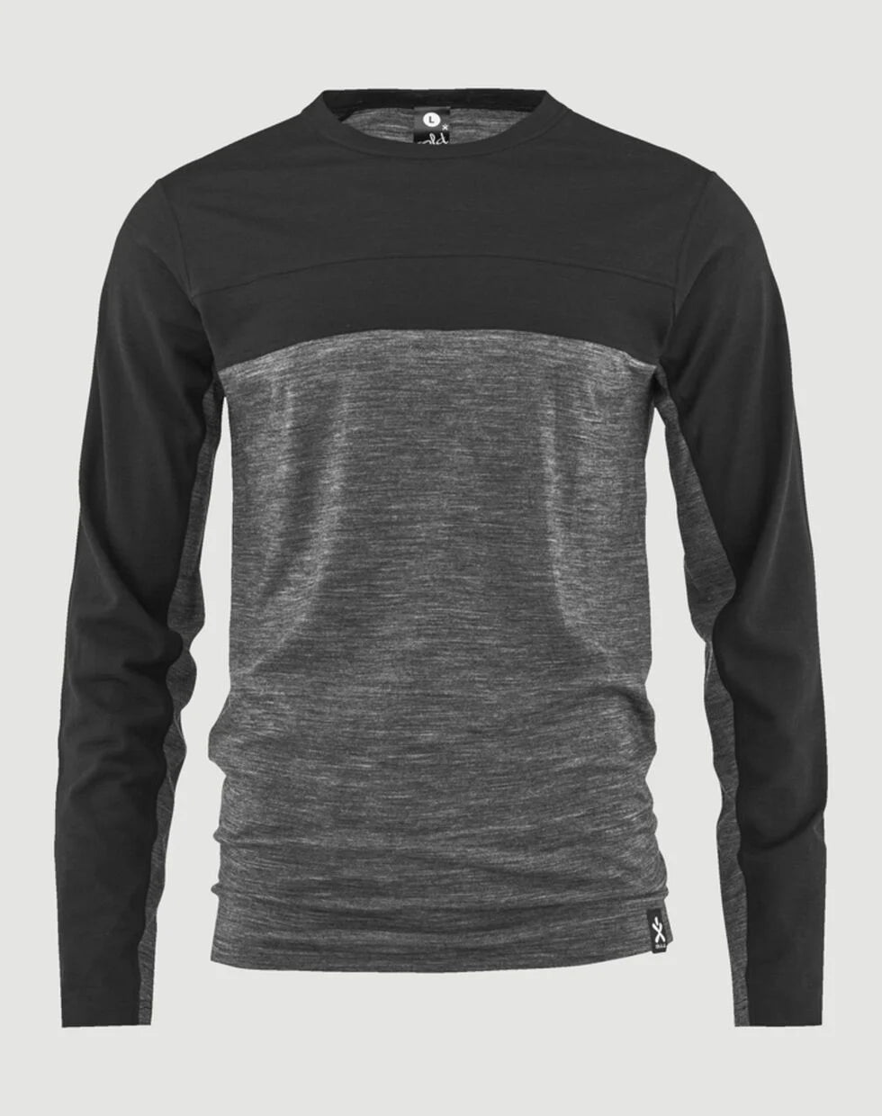 Bula Retro Wool Crew Skiundertrøje Herre - Black Melange -
