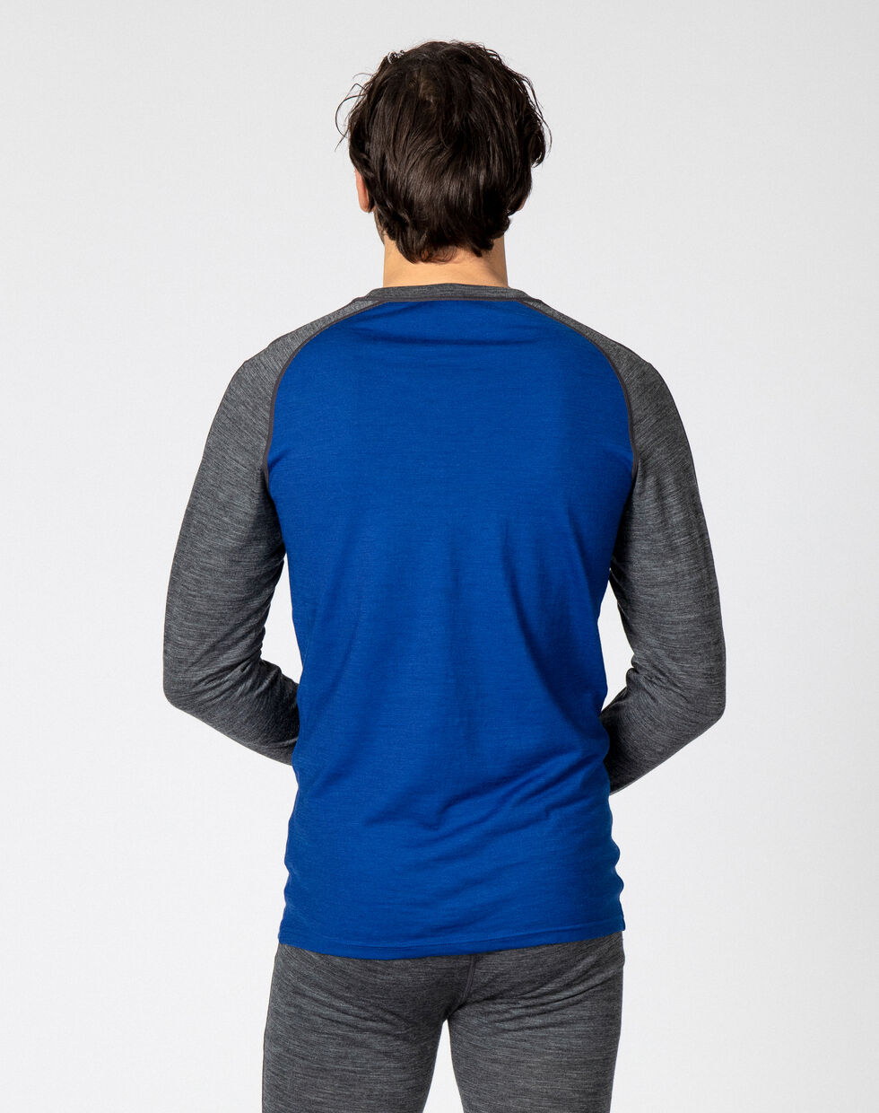 Bula Retro Wool Crew Skiundertøj Sæt Herre - Lapis / Black Melange -