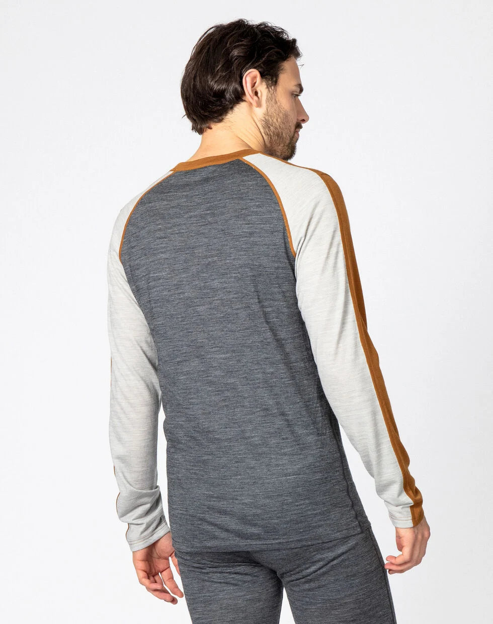 Bula Retro Wool Crew Skiundertøj Sæt Herre - Rubber Melange / Black Melange -