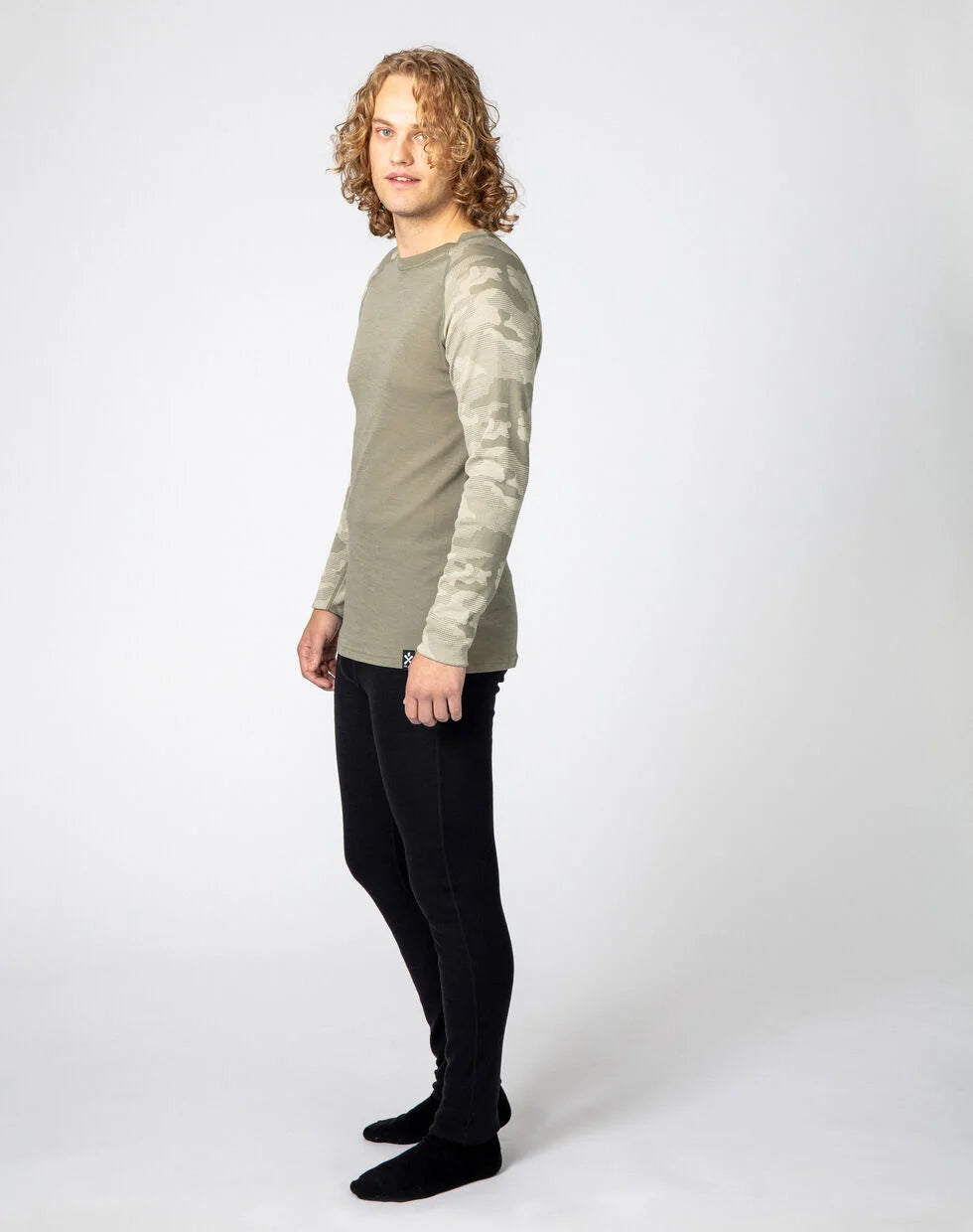 Bula Camo Merino Wool Crew Skiundertrøje Herre - Sage -