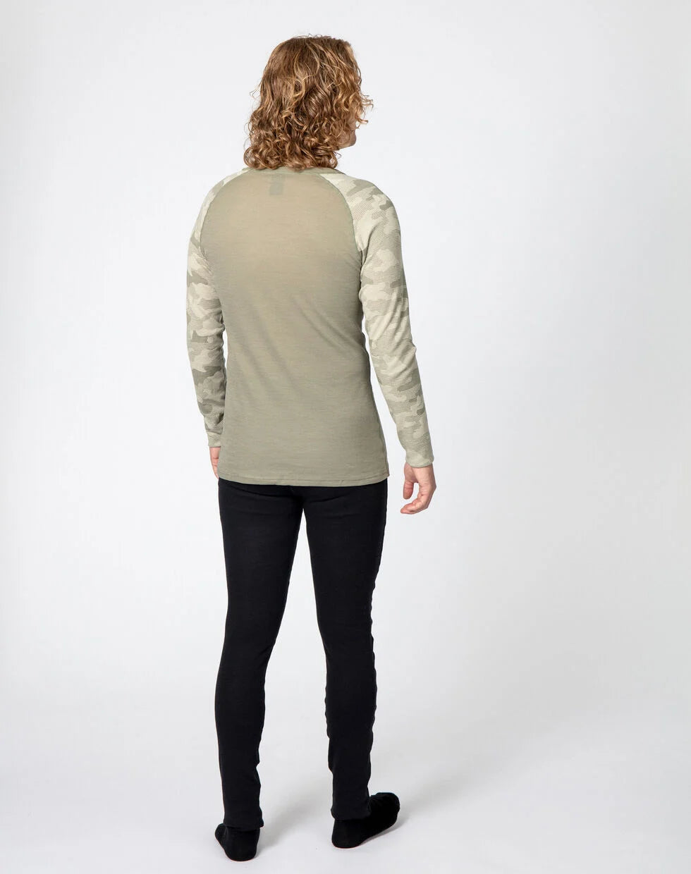 Bula Camo Merino Wool Crew Skiundertrøje Herre - Sage -