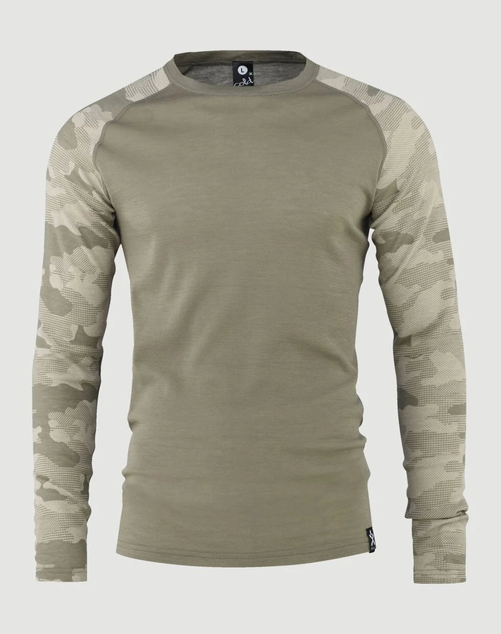 Bula Camo Merino Wool Crew Skiundertrøje Herre - Sage