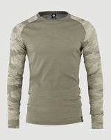 Bula Camo Merino Wool Crew Skiundertrøje Herre - Sage