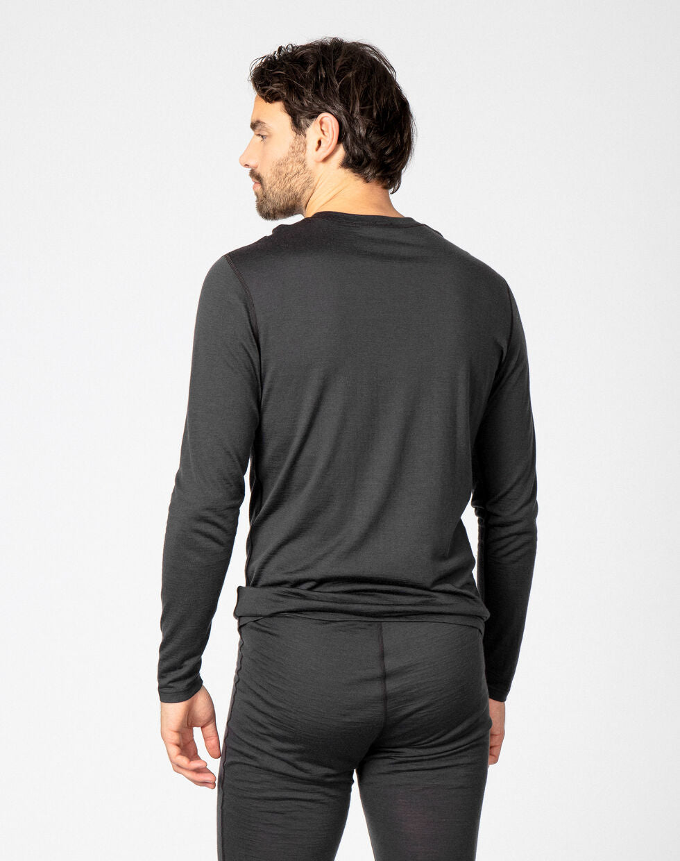 Bula Aztec Merino Wool Crew Skiundertøj Sæt Herre - Dark Grey -