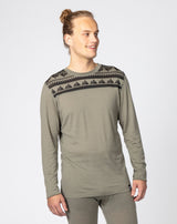 Bula Aztec Merino Wool Crew Skiundertøj Sæt Herre - Sage -