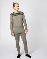 Bula Aztec Merino Wool Crew Skiundertøj Sæt Herre - Sage -