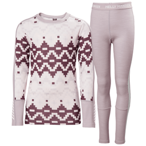 Helly Hansen Juniors' Graphic LIFA® Merino Base Layer Set Skiundertøj Børn - Dusty - Dusty