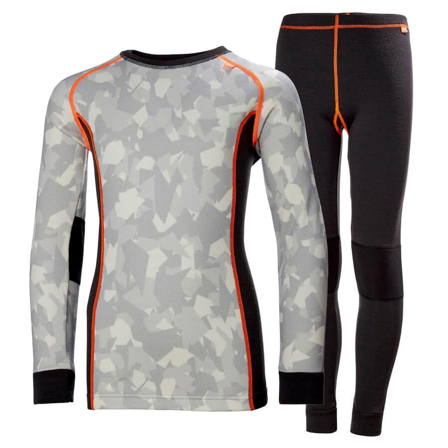 Helly Hansen Junior Lifa Merino Set Skiundertøj Børn - Ebony