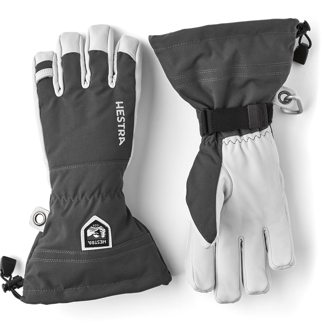 Hestra Army Leather Heli Ski 5-finger Skihandsker Dame / Herre - Grey - Grey