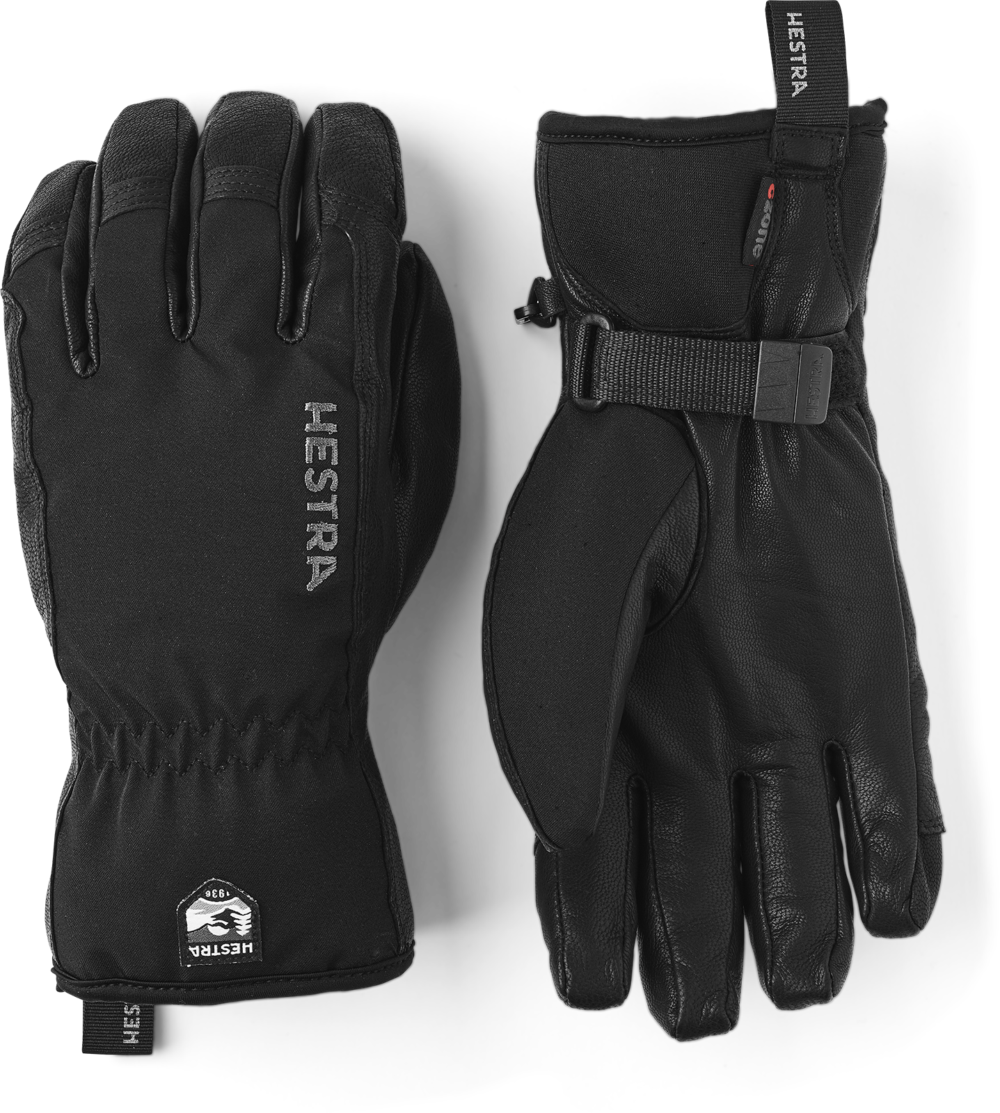 Hestra Army Leather Soft Shell Short 5-finger Skihandsker Herre - Black - Black