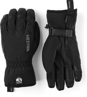 Hestra Army Leather Soft Shell Short 5-finger Skihandsker Herre - Black - Black