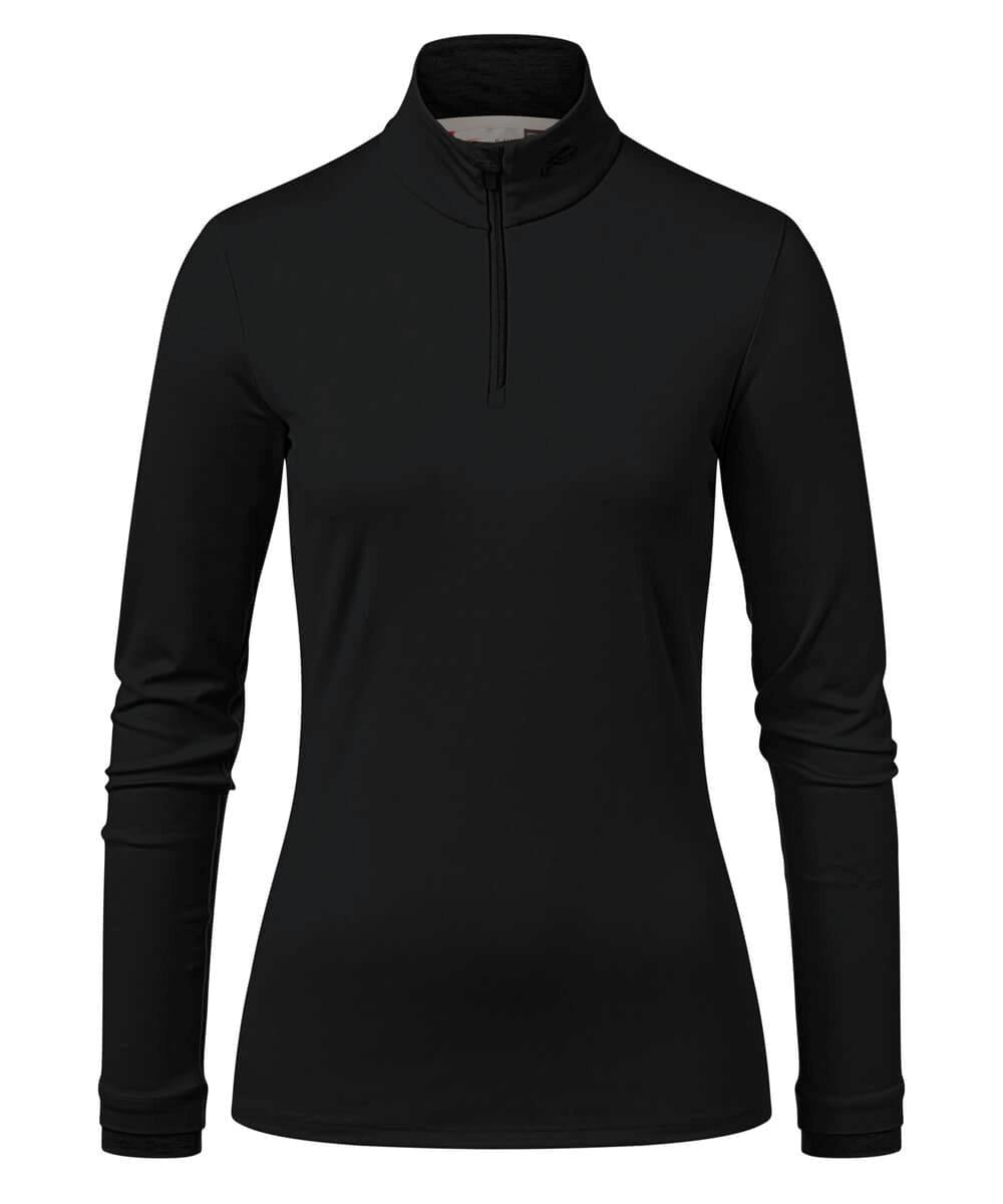 Kjus Feel Woman Halfzip Skiundertrøje Dame - Black Melange -