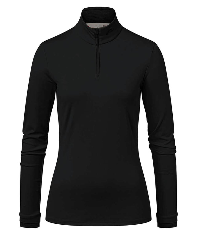 Kjus Feel Woman Halfzip Skiundertrøje Dame - Black Melange -