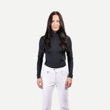 Kjus Feel Woman Halfzip Skiundertrøje Dame - Black Melange -