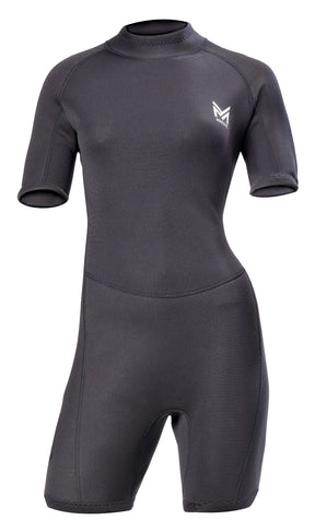 Massive Women Shorty Wetsuit Kort Våddragt Dame - 3 mm - Black -