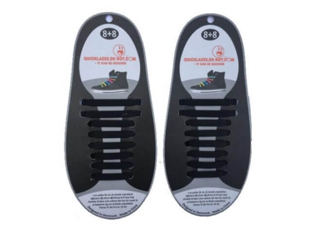 Nordic Laces Silikone Snørebånd - Sort -