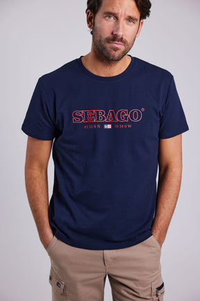Sebago Performance Tee T-shirt Herre - Navy - Navy