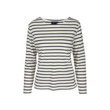 Sea Ranch Antibes Stribet Langærmet T-shirt Dame - Ecru SR Navy
