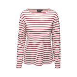 Sea Ranch Antibes Stribet Langærmet T-shirt Dame - Ecru SR Rød
