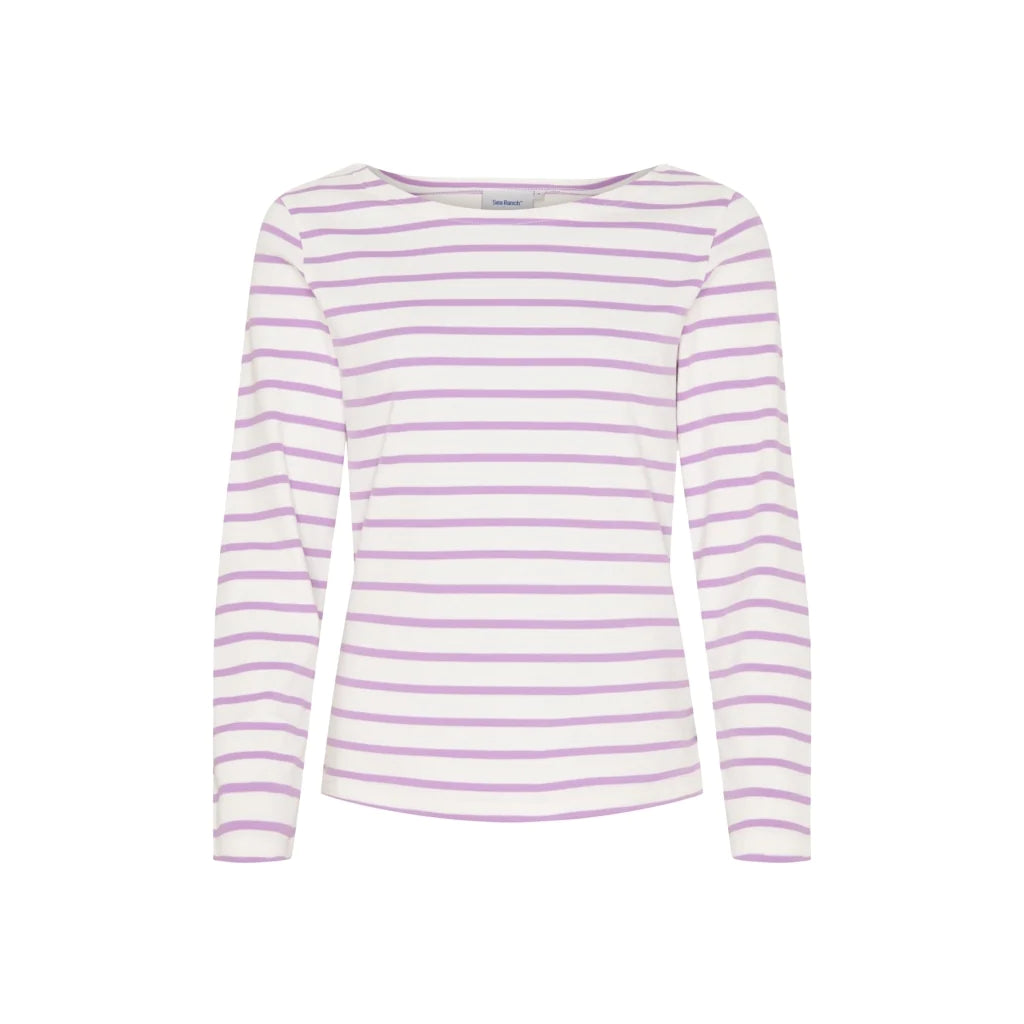 Sea Ranch Antibes Stribet Langærmet T-shirt Dame - Multi Mønstret