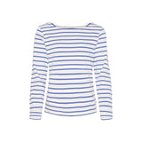 Sea Ranch Antibes Stribet Langærmet T-shirt Dame - Pearl Alaskan Blå