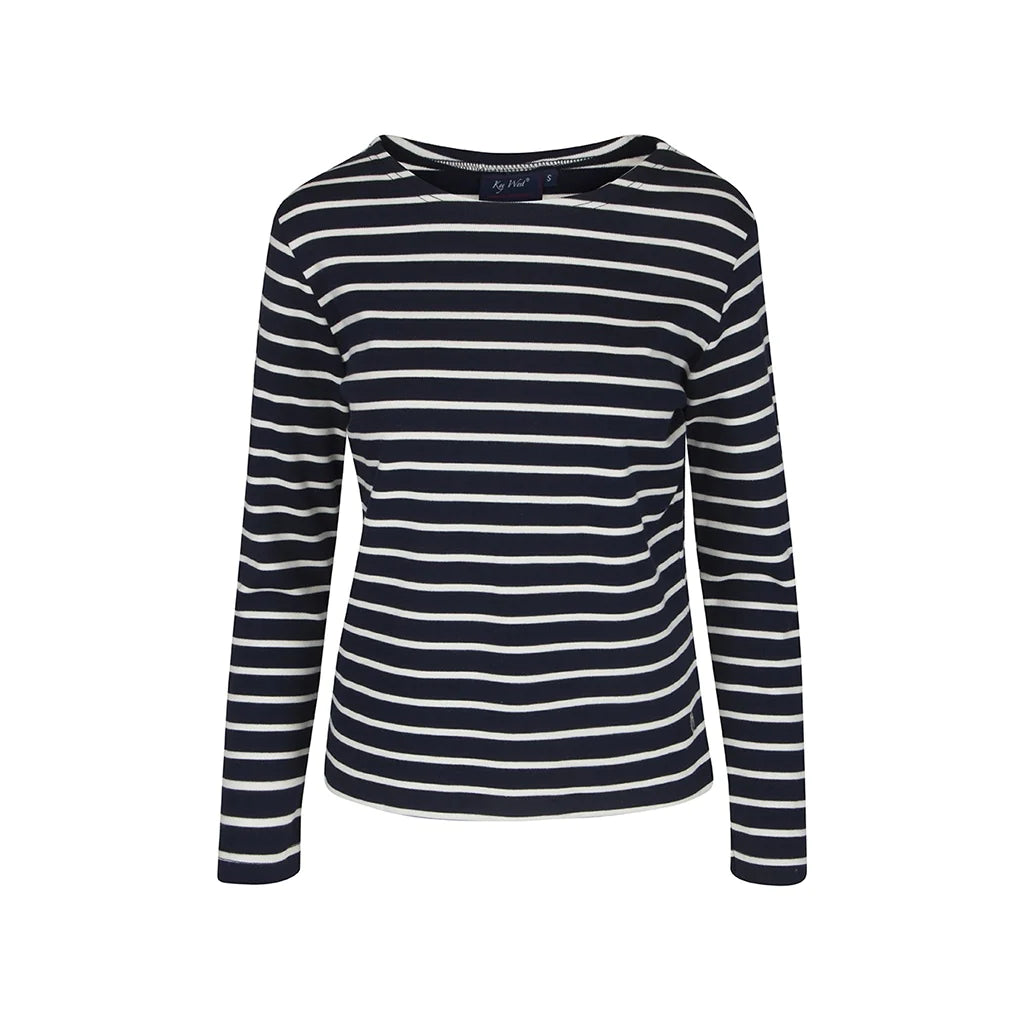 Sea Ranch Antibes Stribet Langærmet T-shirt Dame - SR Navy Ecru