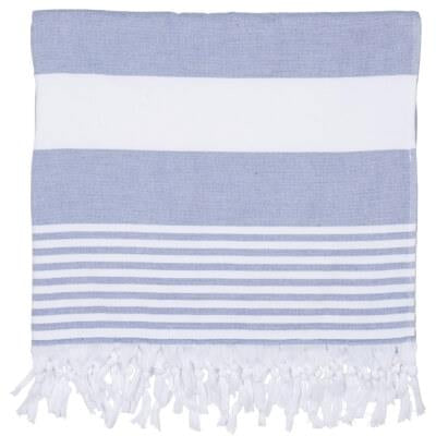 Sea Ranch Beach Towel - Blå/Hvid -