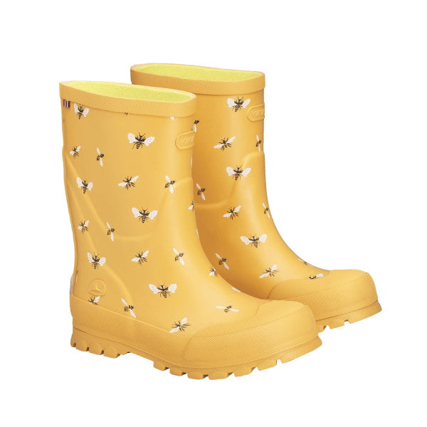 Viking Jolly Print Rubber Boots Gummistøvler Børn - Yellow/Black -