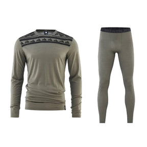 Bula Aztec Merino Wool Crew Skiundertøj Sæt Herre - Sage - XL