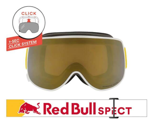 Red Bull Spect Magnetron EON 002 - White, Gold Snow Lens, Orange Window