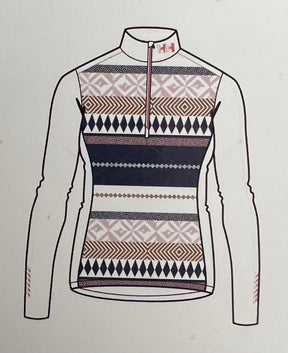 Helly Hansen W HH Active Graphic 1/2 Zip Skiundertrøje Dame -