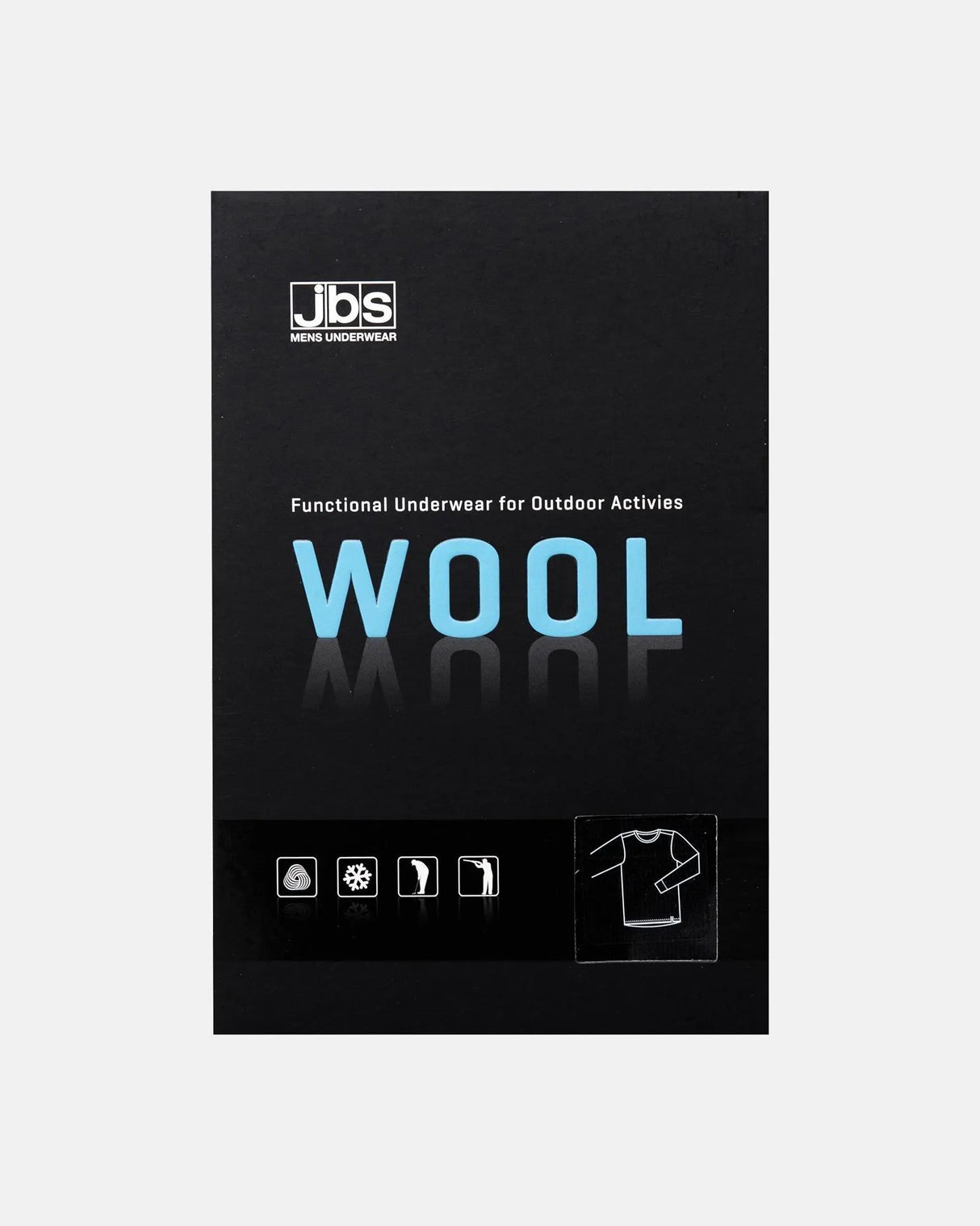 JBS "Wool" langærmet t-shirt - skiundertrøje Herre - 100% Merinould -