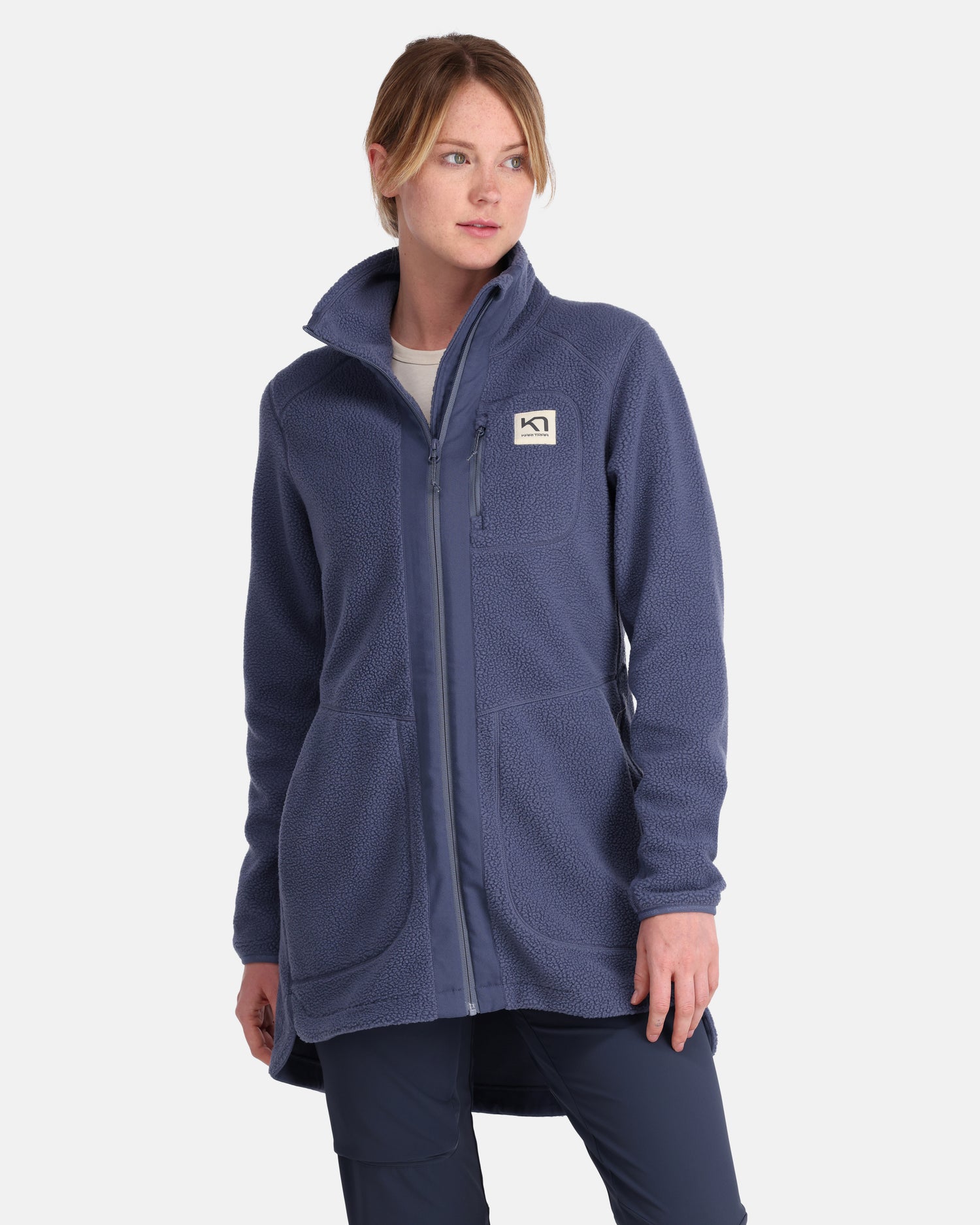 Kari Traa Sanne Pile Jacket Fleecejakke Dame - Moon Blue - Moon Blue