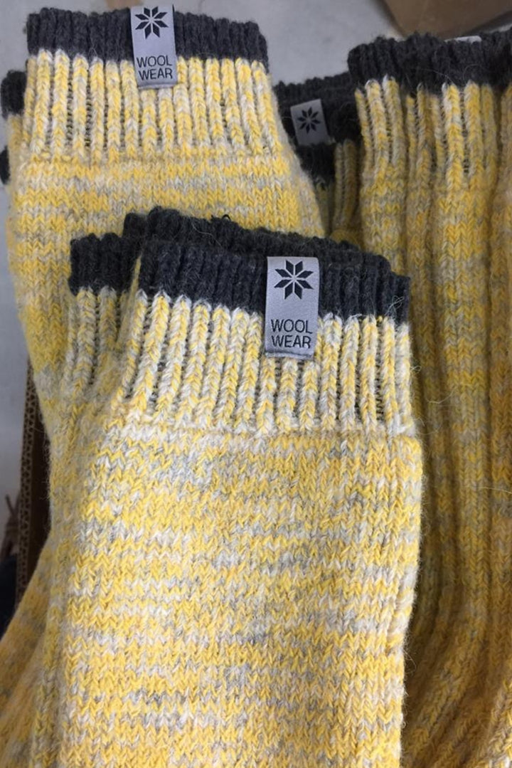 Woolwear skridsikre sokker med silikone dupper - Gul