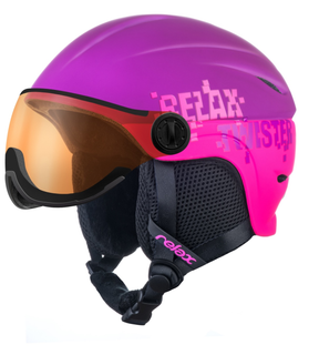 Relax Twister Visor Skihjelm med Visir - Børn - Violet
